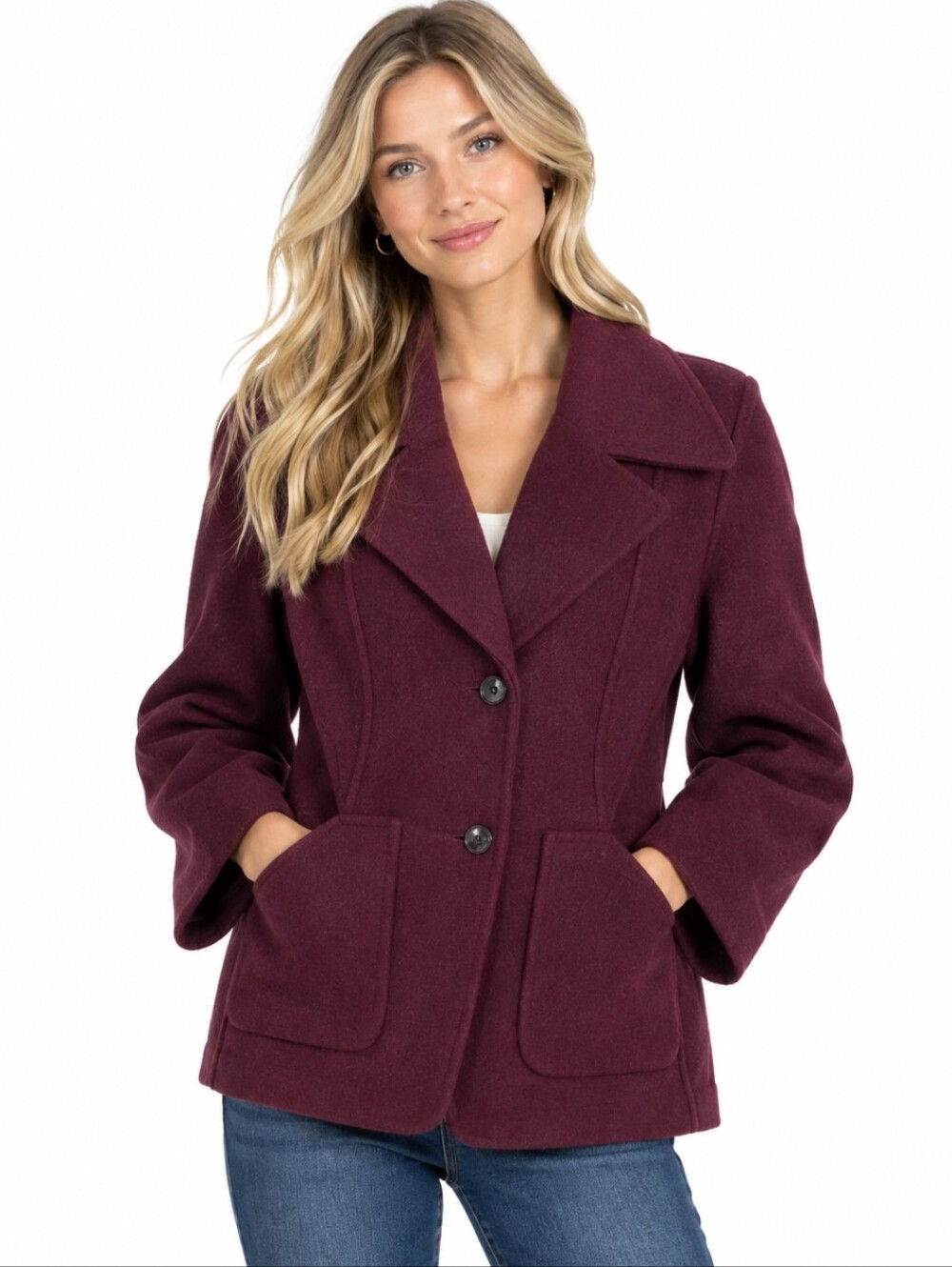 Express Women's Wool Blend Plum Tailored Lightweight Blazer  (Sz:xs)